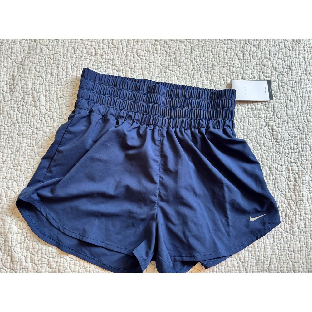 Nike Womens Dri-FIT Loose Fit Training Shorts Navy Blue Size Large